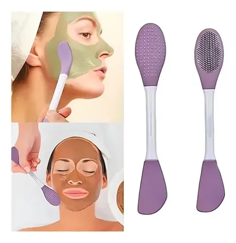 Cepillo Exfoliante para Puntos Negros y Labios – Limpiador Facial con espátula de silicona