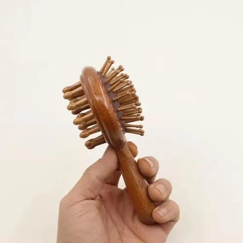 Peine Masajeador Doble Cara Madera Sándalo