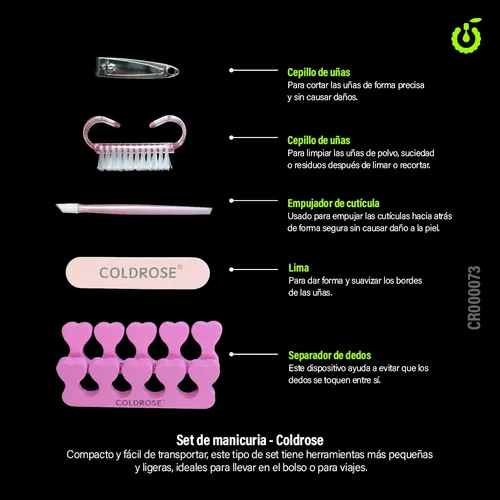 Kit De 5 Accesorios De Uña Para Manicuria Pedicuria Coldrose