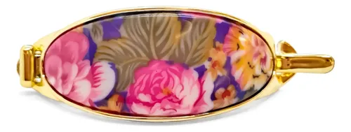 Hebilla Para Cabello Grandes Con Diseño Floral X 12 Unidades
