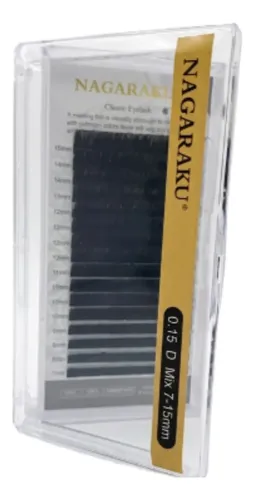 Kit Nagaraku Extensiones De Pestañas Clásicas Curva D Mix 7 Al 15 Mm Grosor 0.07 0.10 0.12 0.15 0.20