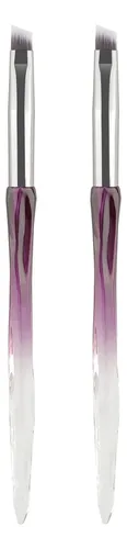2 Pincel Angular Para Cejas Con Cristales Diamante (morado)