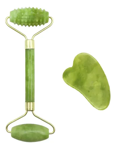 Masajeador Facial Jade Roller & Gua Sha Generic Verde