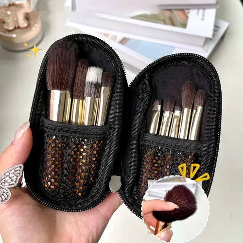 Brochas De Maquillaje Profesionales De 9 Piezas Con Mango
