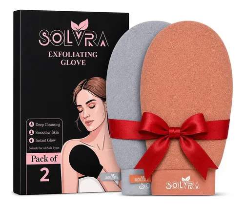 Guantes Exfoliantes Kessa Viscosa Vegana 2u Gris Naranjo