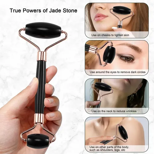 Rodillo Facial Y Gua Sha Xyzbstar Jade Negro