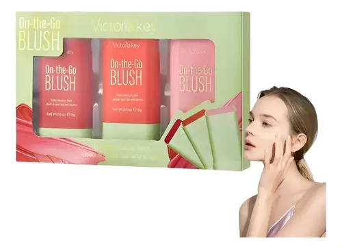 3 Piezas De Lápiz Labial Y Maquillaje Natural R Para Rubor D
