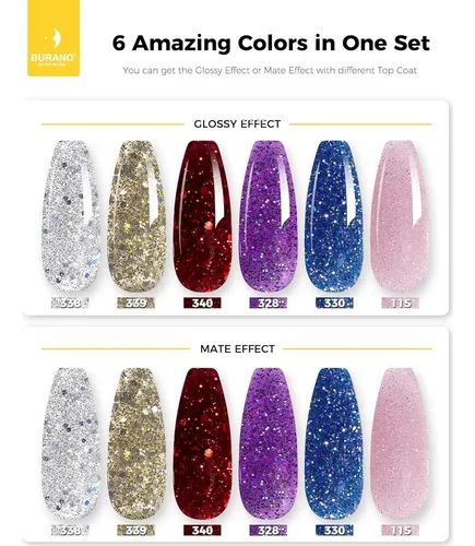 Kit De Gel Extensión Uñas Burano Poly 6 Colores