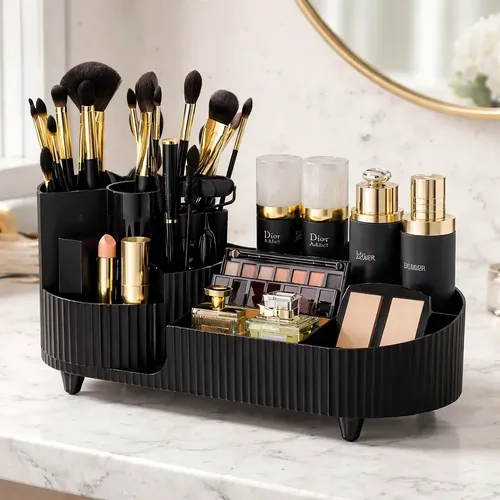 Organizador De Maquillaje Compartimiento Giratorio 360°
