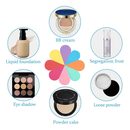 Esponjas De Maquillaje Wandic, 16 Unidades, 8 Colores, Batid