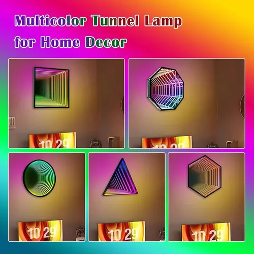 Luz Led Hexágono 3d Neón Espejo Infinito 50cm
