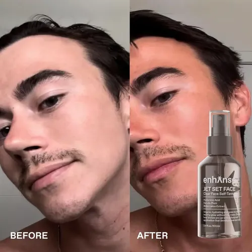Spray Autobronceador Enhanse Jet Set Face Clear Para Hombre,