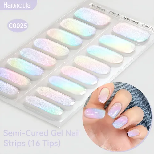 Pegatinas De Uñas Gel Semicurado Tiras De Esmalte