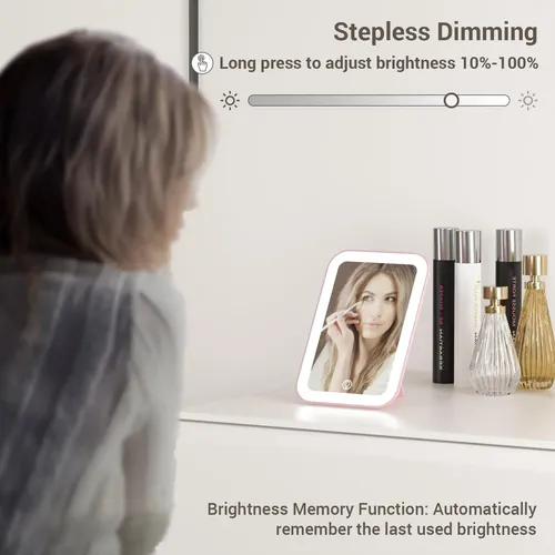 Espejo De Maquillaje Kintion Portátil Con Luz Led Recargable
