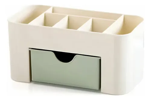 Organizador Maquillaje Verde Oh My Shop Con Cajón 7 Compartimentos Plástico