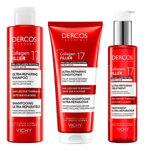 Rutina Vichy Dercos Collagen Filler 17 Ultrareparador Pelo