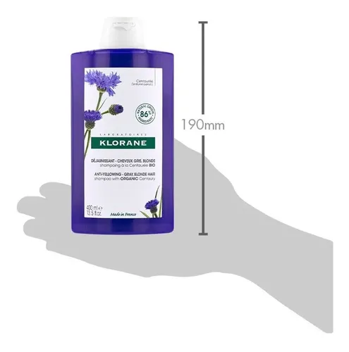 Klorane Shampoo Centáurea Cabellos Blancos Canosos 400ml