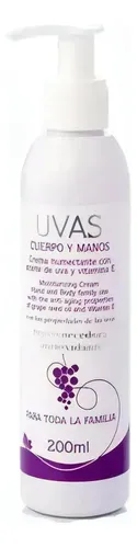 Crema Humectante Cuerpo Manos Uva Anti Age Vitamina E 200ml