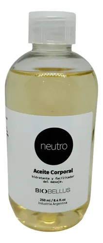 Aceite Corporal Neutro Biobellus de 250 mL para Masajes e Hidratación