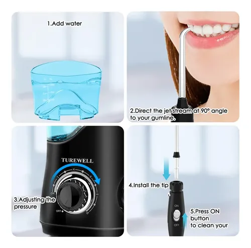 Hidropulsor Dental Turewell Fc162 De 600 Ml Con 10 Niveles D