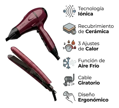 Pack Revlon Rvdr5230la2a Secador De Pelo Y Pinza De Cabello