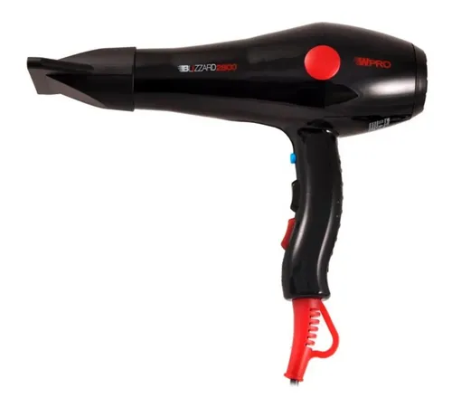 Secador De Pelo Profesional Blizzard 2800 Con Difusor Wpro Color Negro