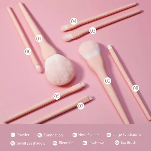Set De Brochas De Maquillaje Msq 8 Piezas Con Estuche Para B