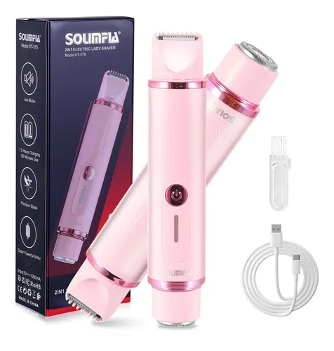 Depiladora Eléctrica Recargable 2 En 1 Para Mujer Rosa