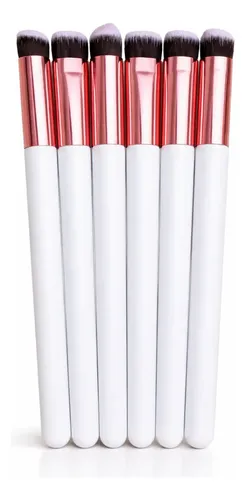 Set Brochas Maquillaje Color Negro X6