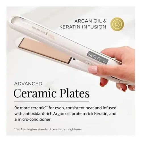 Plancha Para El Cabello Con Infusión De Argán Y Queratina Oro.