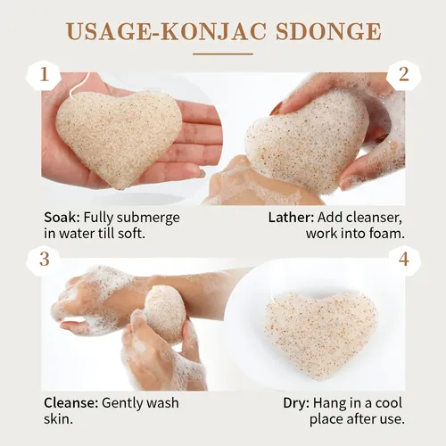 F= Esponja Facial Konjac Natural Exfoliante Suave