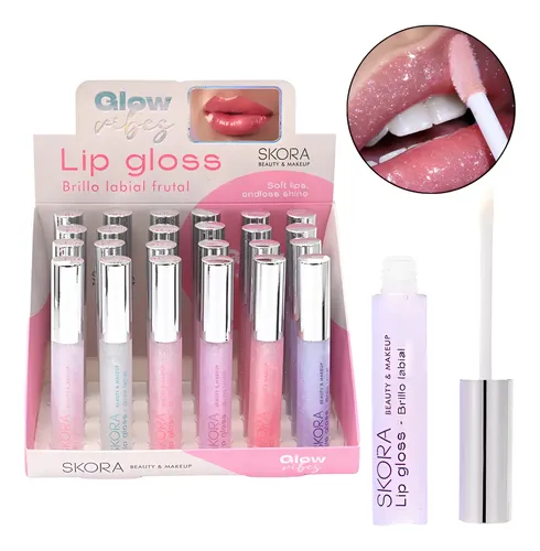 Balsamo Lip Gloss C/glitter Hidratante Brillo Labial Skora