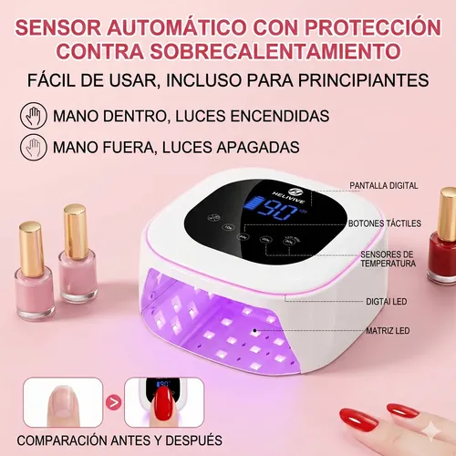 Cabina Uv Led Inalámbrica 80w Recargable Uñas Gel Manicura
