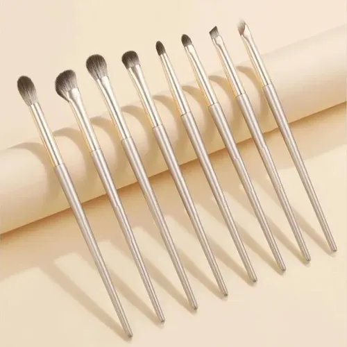 Kit De Brochas Doradas Para Ojos Con Estuche