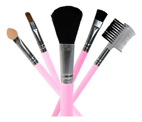 Set 5 Brochas Pinceles Maquillaje Viaje Make Up Profesional