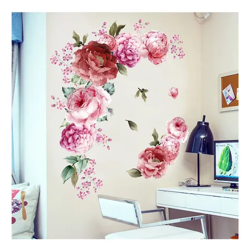 Pegatina Para Pared Mural, Hazlo Tú Mismo, Con Flores