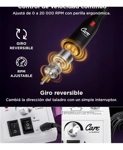 Kit Completo Uñas Pro Gadnic Semipermantente Torno Deco Nail