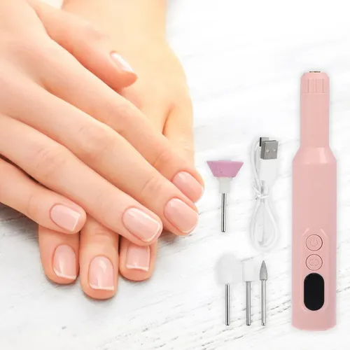 Lima De Uñas Eléctrica Kit Manicura Pedicura Rosado –