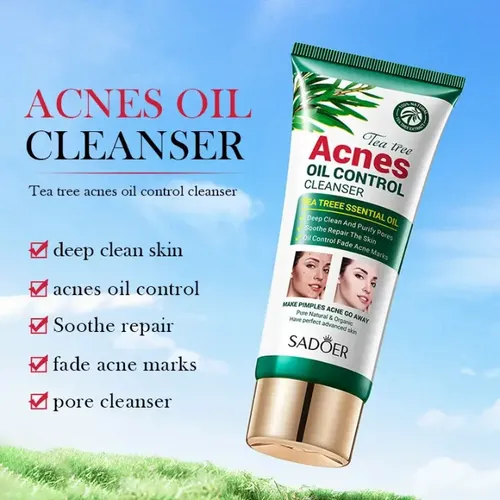 Limpiador Facial Control de Acné y Grasa con Árbol de Té de 100 ml Sadoer