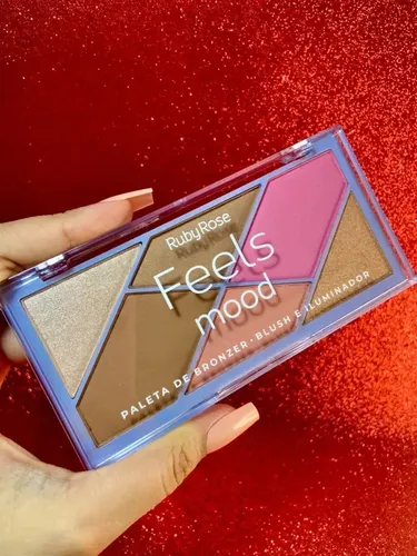 Paleta De Bronzer Rubor Iluminador Feels Mood Ruby Rose
