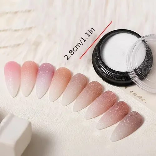 6 Piezas De Polvo De Glitter Para Uñas, Pigmento Para Manicu 6pcs