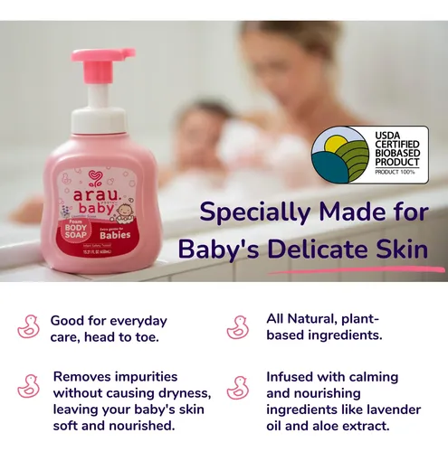 Jabón Corporal En Espuma Arau Baby Gentle Delicate Skin 450
