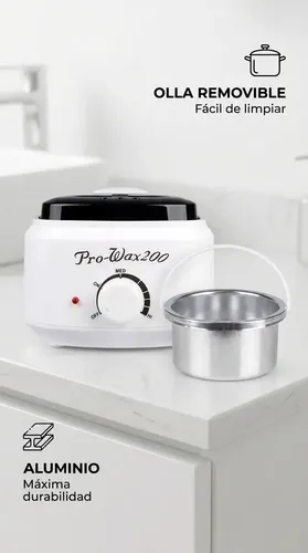 Calentador De Cera Depilatoria Profesional Pro Wax 200 Olla Eléctrica Con Temperatura Regulable Para Cera En Perlas Discos Y Barras Uso Hogar Salón Spa Estética Belleza