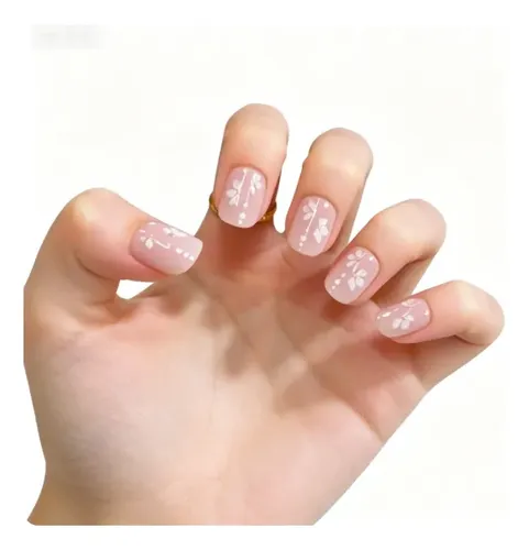 24 Pegatinas Para Uñas Con Flores En Degradado Rosa Y G