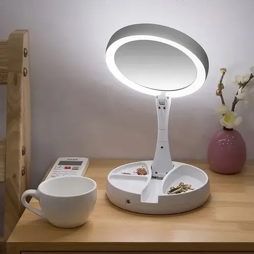 Espejo Con Luz Led, Para Maquillaje Y Ver Los Puntos Negros