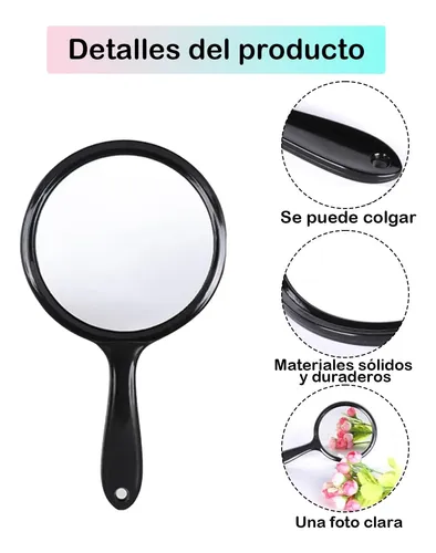Espejo De Mano, Espejo De Vidrio Portátil Para Maquillaje