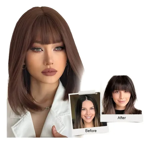 Pieza De Peluca Ms Para Cubrir Cabello Gris Castaño Claro