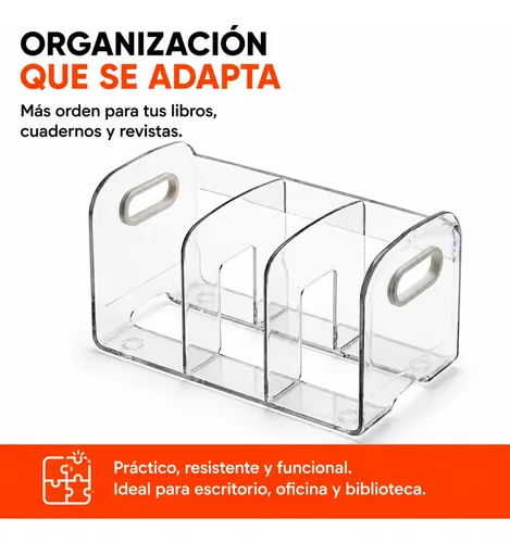 Organizador Acrílico Multiuso Cosméticos, Libro 3 Divisiones