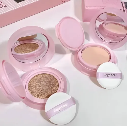 Gege Bear Base Maquillaje Y Polvo Compacto Air Cushion Tono 01