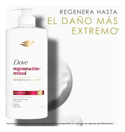 Shampoo Dove Regeneración + Retinol 650ml